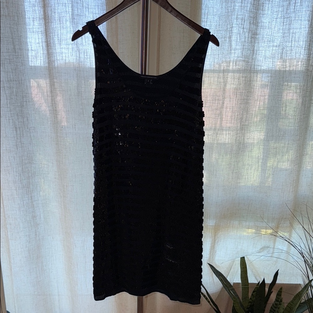 French Connection Black Textured Dress